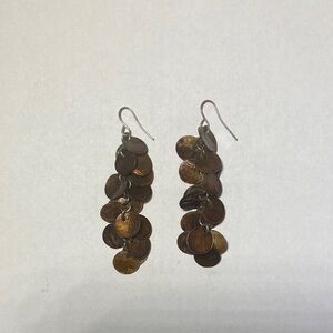 Bronze Circles Drop Earrings